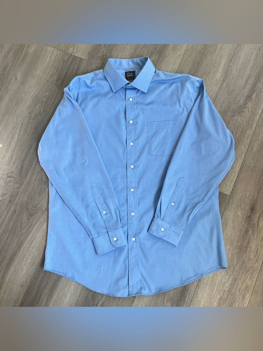 Jos. A. Bank Traveler TravelTech Blue Dress Shirt 17.5/36